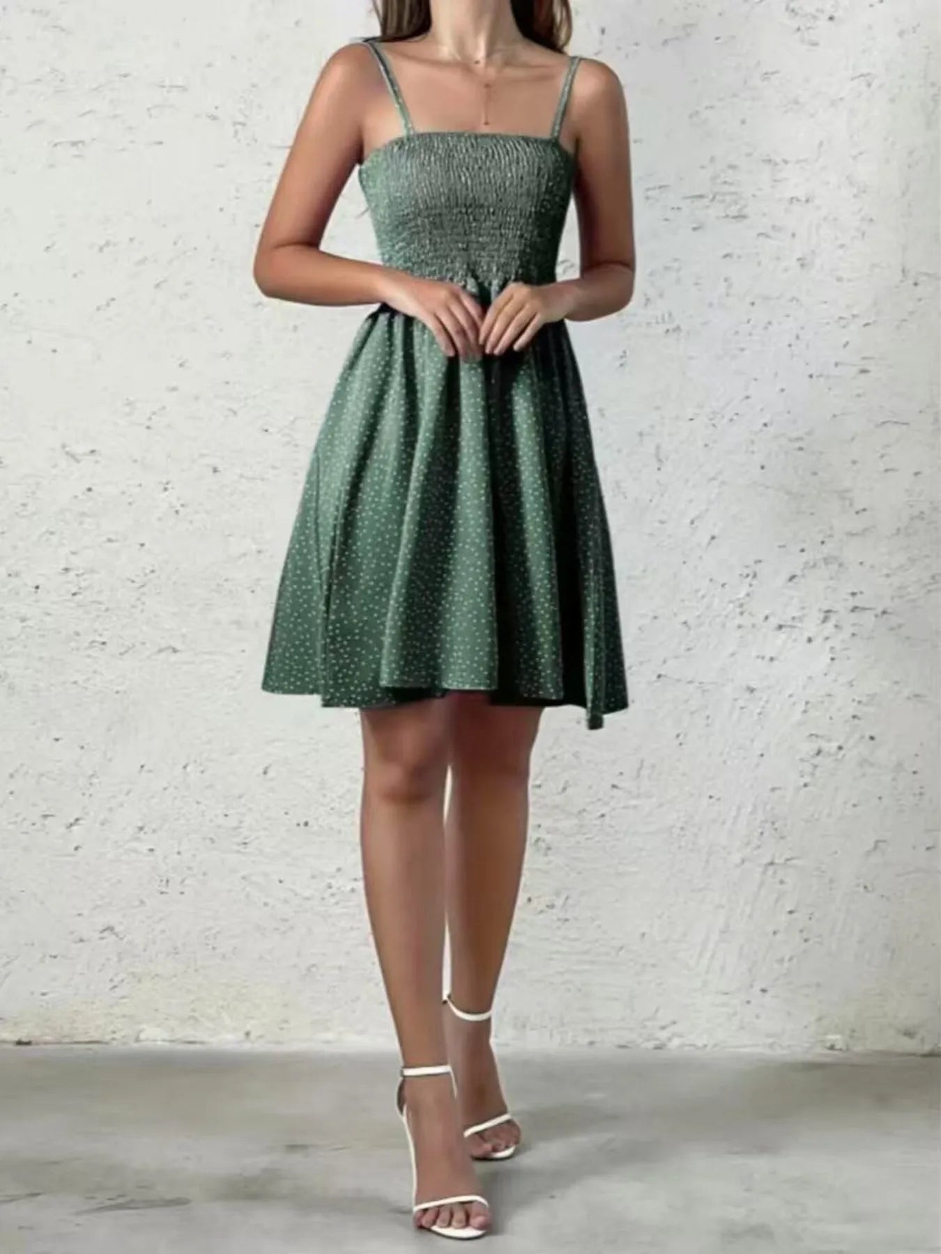 Full Size Smocked Square Neck Cami Dress Plus Size