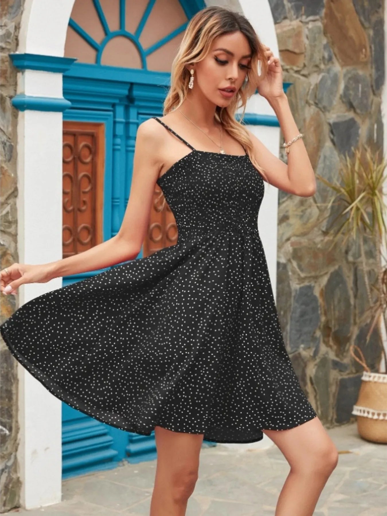 Full Size Smocked Square Neck Cami Dress Plus Size