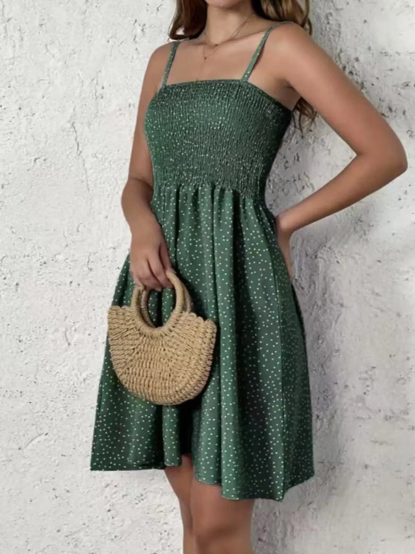 Full Size Smocked Square Neck Cami Dress Plus Size