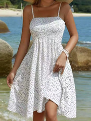 Full Size Smocked Square Neck Cami Dress Plus Size White / S