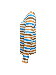 Full Size Striped Long Sleeve Casual Top Plus Size