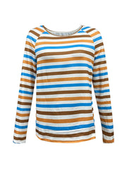 Full Size Striped Long Sleeve Casual Top Plus Size