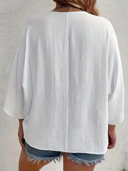Full Size V-Neck Button Down Shirt Plus Size