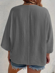 Full Size V-Neck Button Down Shirt Plus Size