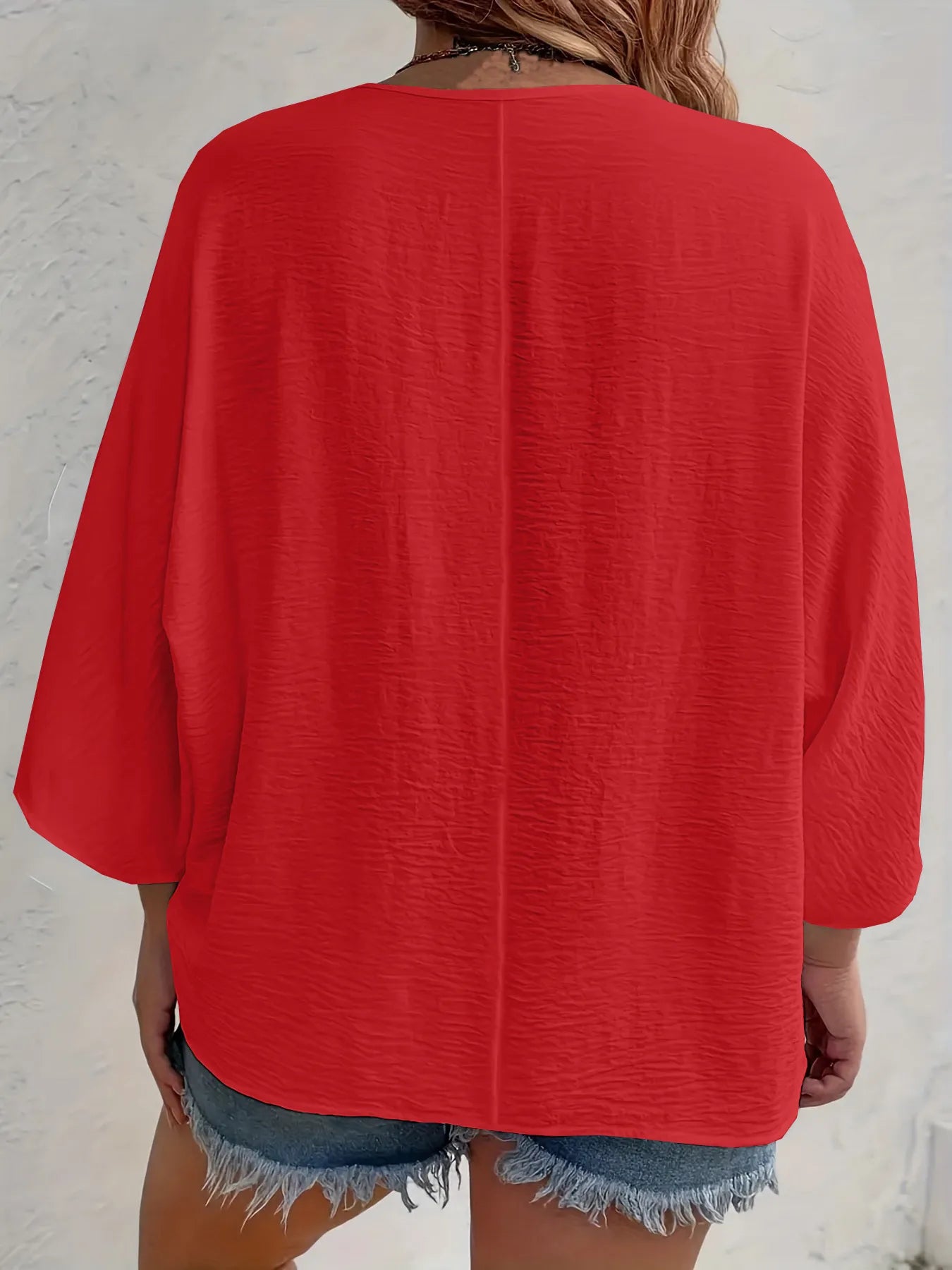 Full Size V-Neck Button Down Shirt Plus Size