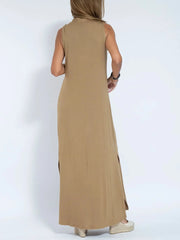 Full Size V-Neck Sleeveless Maxi Dress with Slit Plus Size