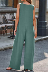 Full Size V-Neck Wide Strap Jumpsuit