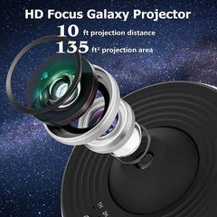 Galaxy Projector Night Light: 360° Rotate Planetarium Lamp for Kids Bedroom - Valentine's Day Gift, Wedding Decor 12 in 1 Projector / USB Plug