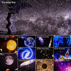 Galaxy Projector Night Light: 360° Rotate Planetarium Lamp for Kids Bedroom - Valentine's Day Gift, Wedding Decor 12 in 1 Projector / USB Plug