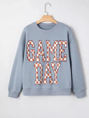Game Day Checkered Oversized Sweatshirt