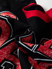 GAME DAY Letter Graphic Varsity Striped Detail Baggy Sweatshirt