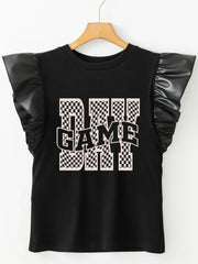 GAME DAY Ruffle Sleeve Blouse