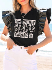 GAME DAY Ruffle Sleeve Blouse