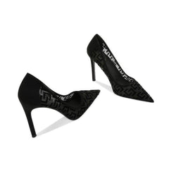 Geometric Monogram Pointed Toe Heels