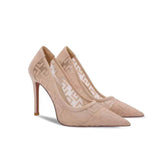 Geometric Monogram Pointed Toe Heels EU 31 / Bisque / 6CM