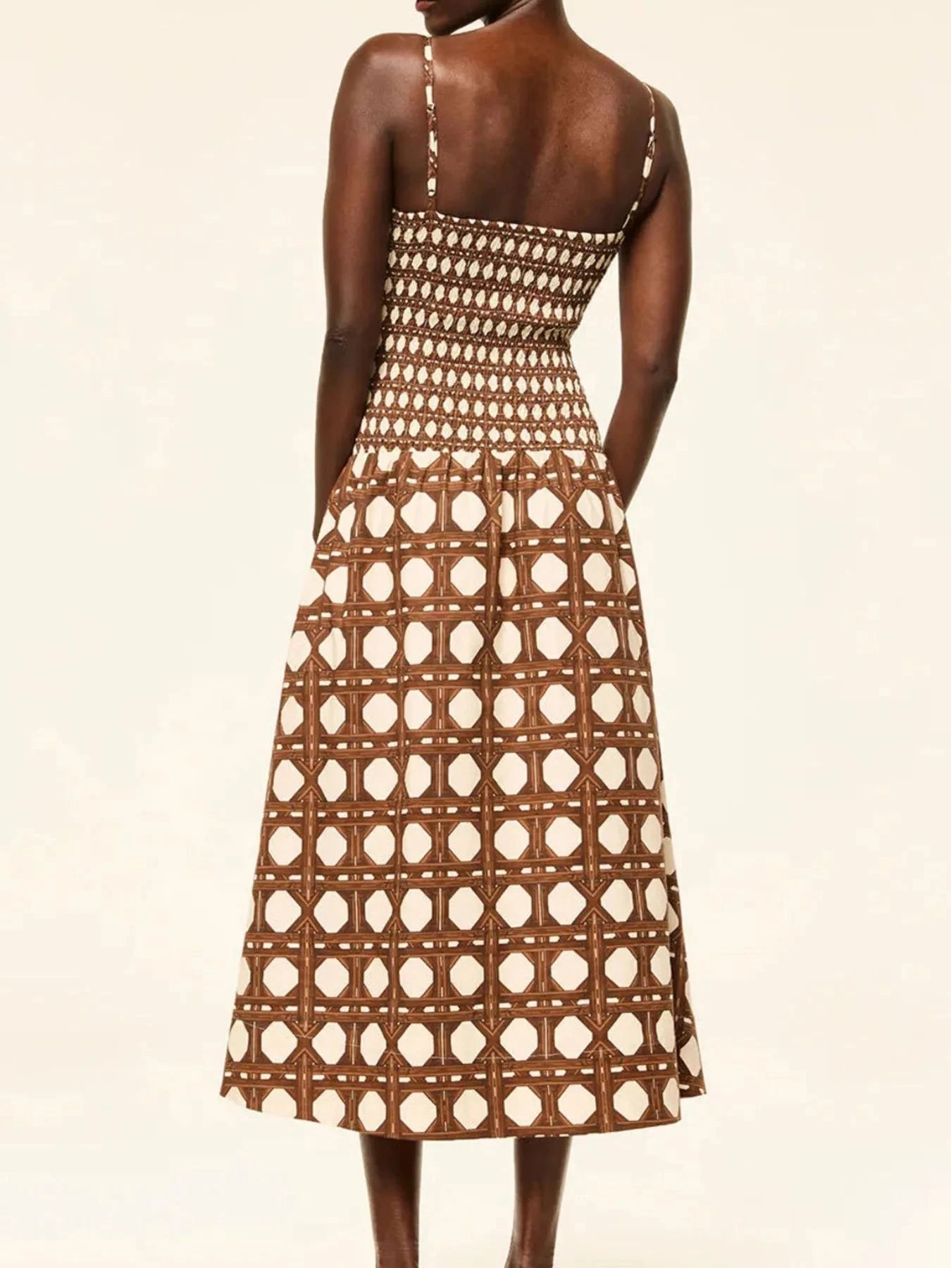 Geometric Pattern Cami Midi Dress