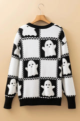 Ghost Checkered Round Neck Sweater