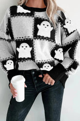 Ghost Checkered Round Neck Sweater Black / S