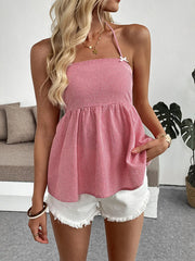 Gingham Halter Neck Cami Top Red / S