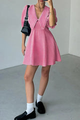 Gingham Puff Sleeve Mini Dress