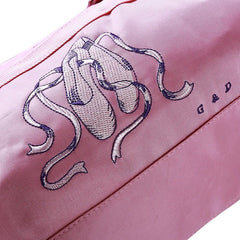 Girls' Pink Lace Ballet Dance Bag: Duffel for Ballet Class with Crossbody, Name Embroidery - Ballet Handbag, Shoulder Bags Pink