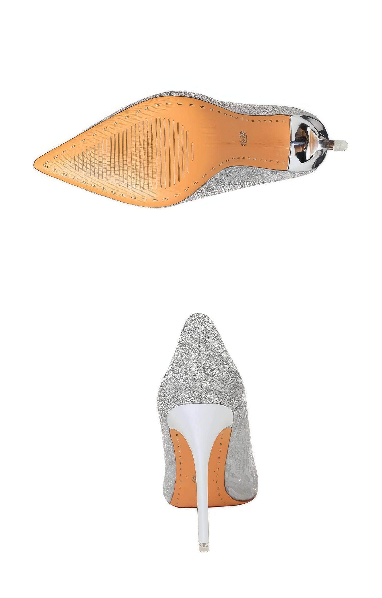 Glitter Shimmery Pointed Toes Pumps