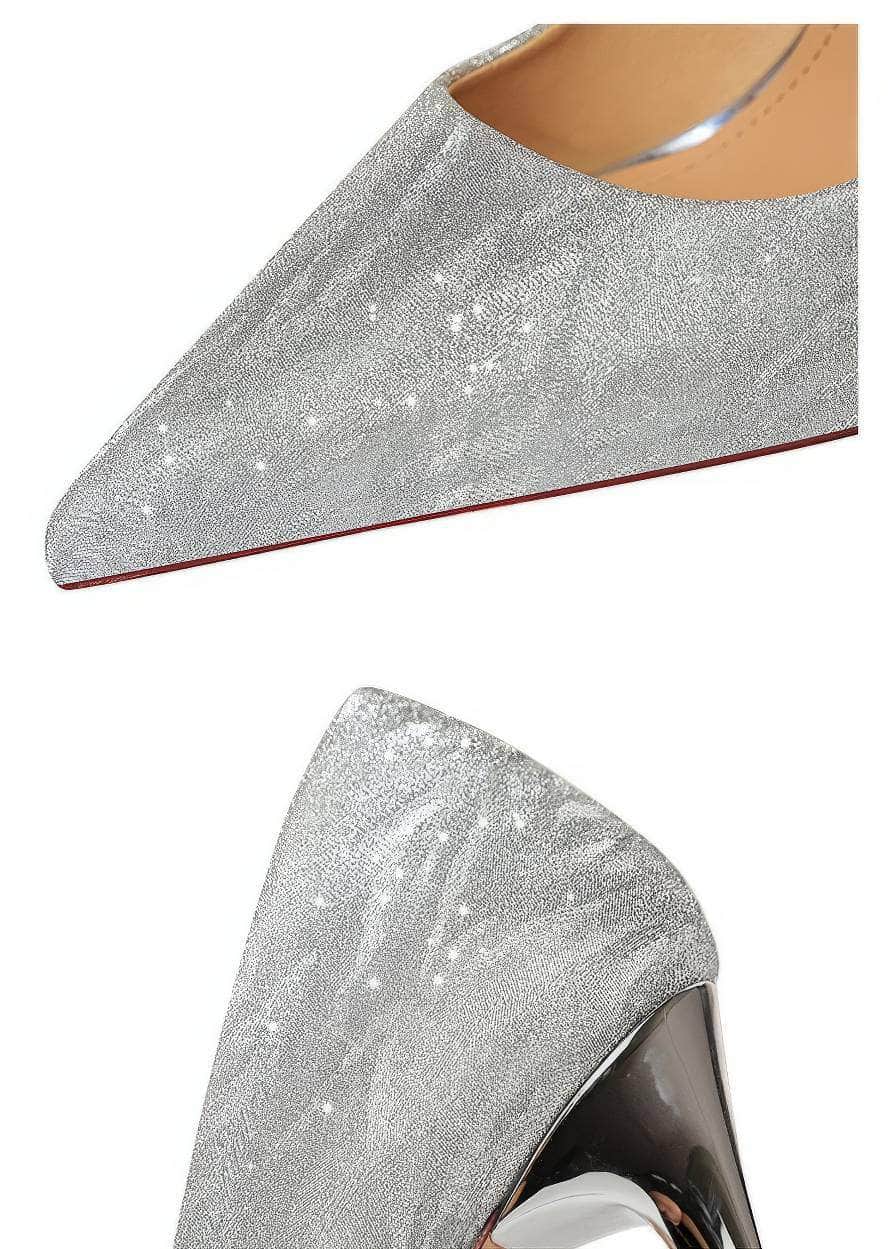 Glitter Shimmery Pointed Toes Pumps