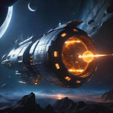 Glowing Sci-Fi Spacecraft