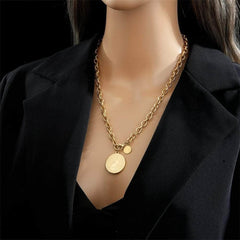 Gold Color 3in1 Round Pendant Necklace N1798
