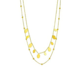 Gold Color Double Layer Oval Pendant Necklace N1932
