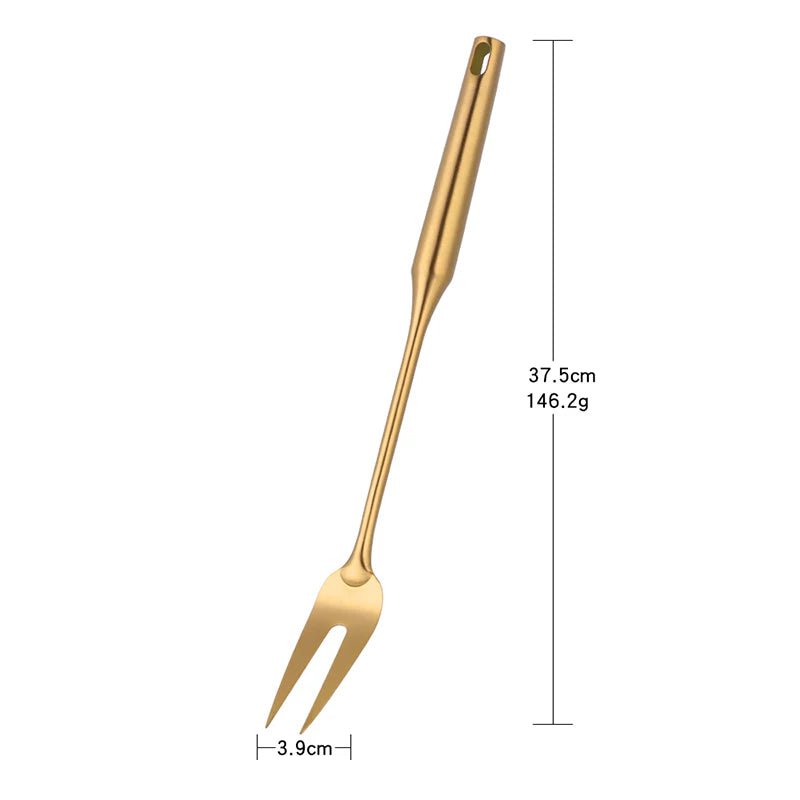 Gold Kitchenware Set - Long Handle Stainless Steel Cooking Tools 1Pc