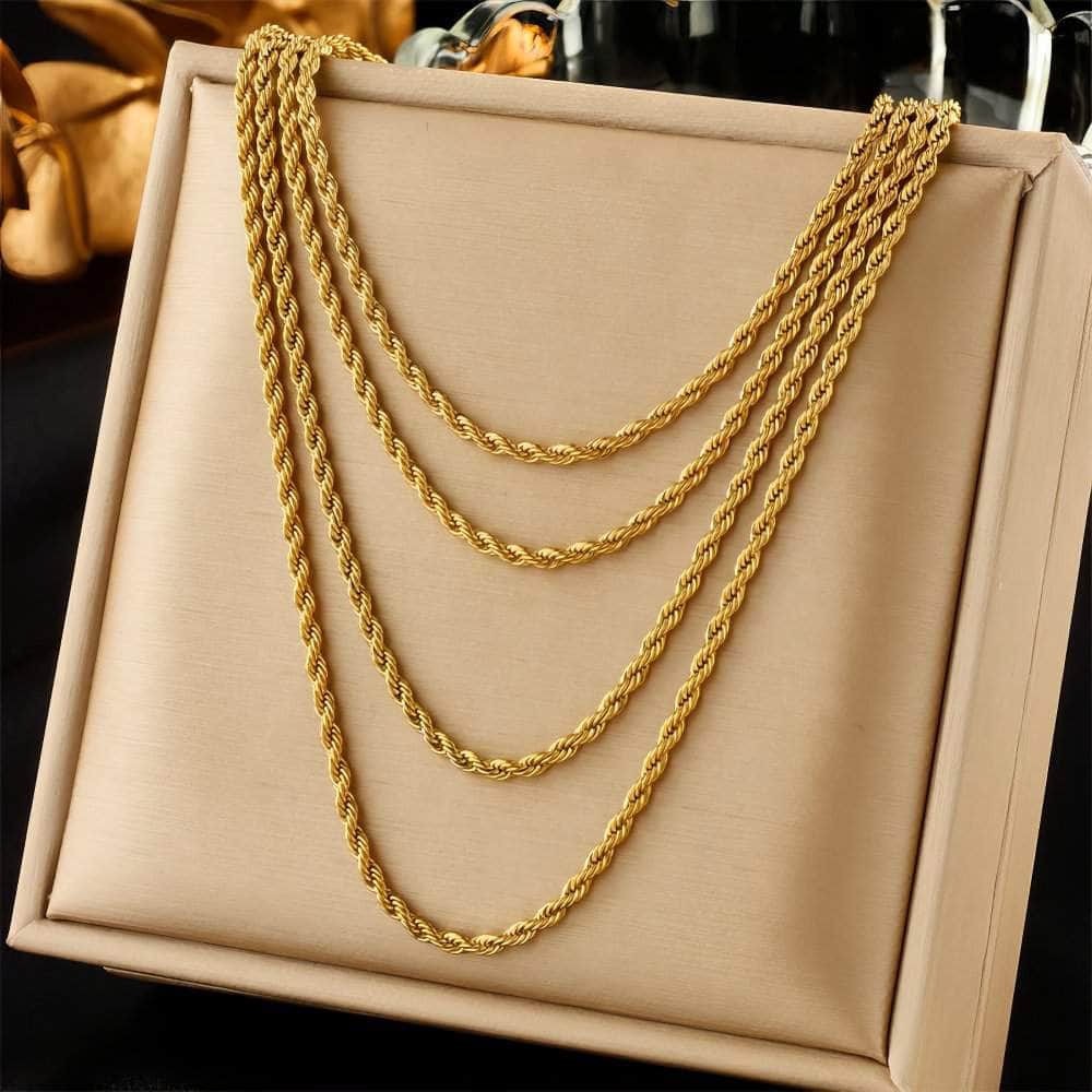 Gold Multilayer Trendy 4in1 Necklace N2250
