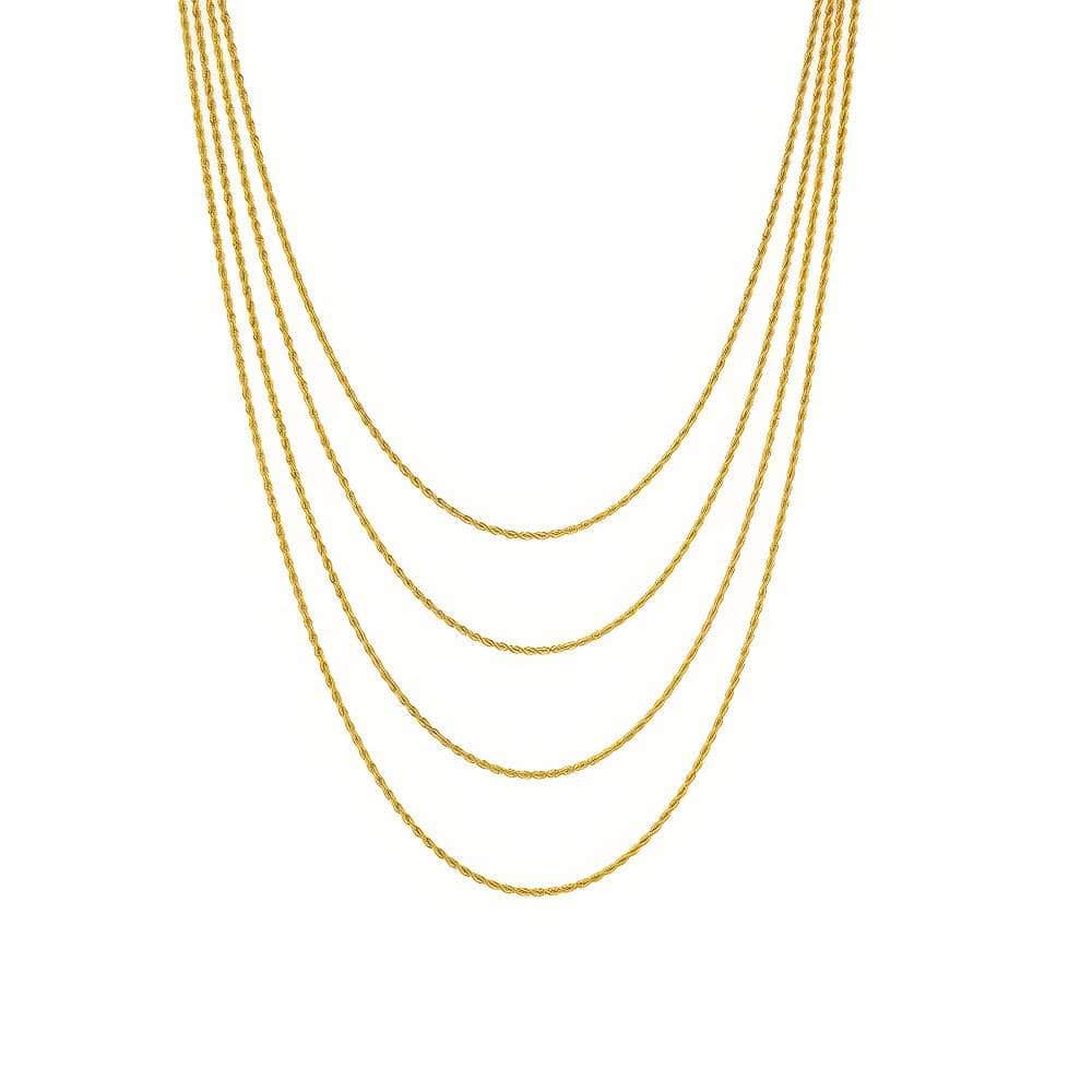 Gold Multilayer Trendy 4in1 Necklace N2250