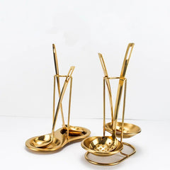 Gold Stainless Steel Kitchen Utensils Set with Storage Stand