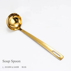 Gold Stainless Steel Kitchen Utensils Set with Storage Stand a