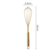 Gold Stainless Steel Kitchen Utensils Set with Storage Stand A4