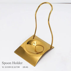 Gold Stainless Steel Kitchen Utensils Set with Storage Stand g