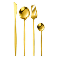 Gold Stainless Steel Kitchen Utensils Set with Storage Stand S
