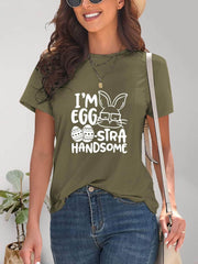 Graphic Round Neck Short Sleeve T-Shirt Moss / S