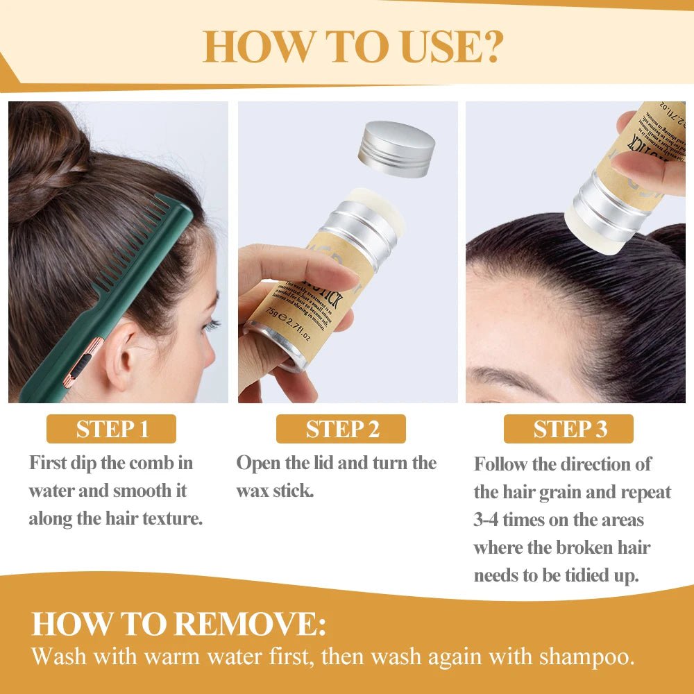 Hair Wax Stick for Wigs - Professional Non-Greasy Gel Cream for Styling, Suitable for Men and Women, Ideal for Broken Hair