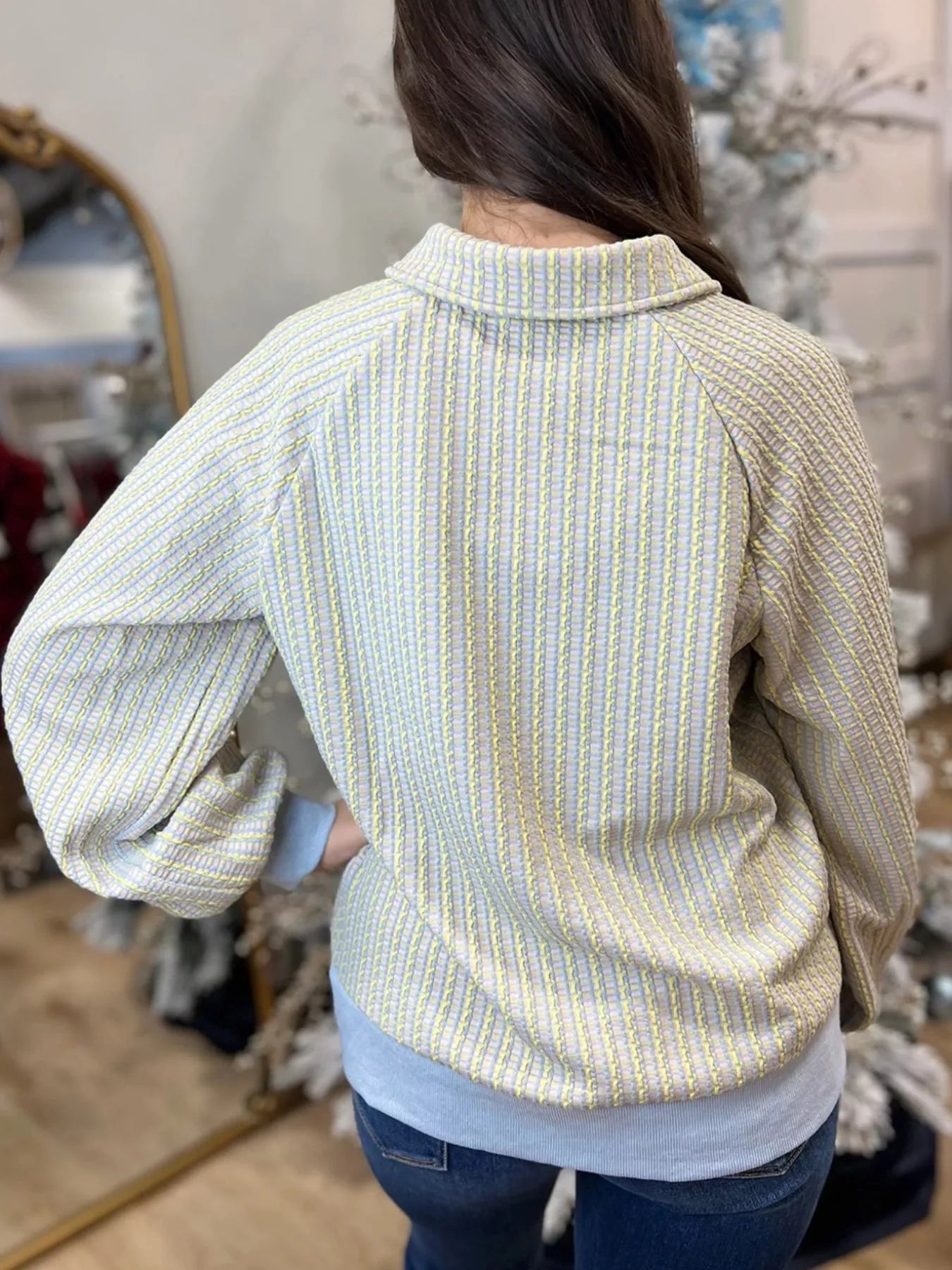 Half Snap Long Sleeve Sweatshirt