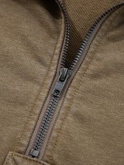Half Zip Kangaroo Pocket Mineral Wash Baggy Hoodie