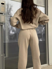 Half Zip Sweatshirt and Pants Set