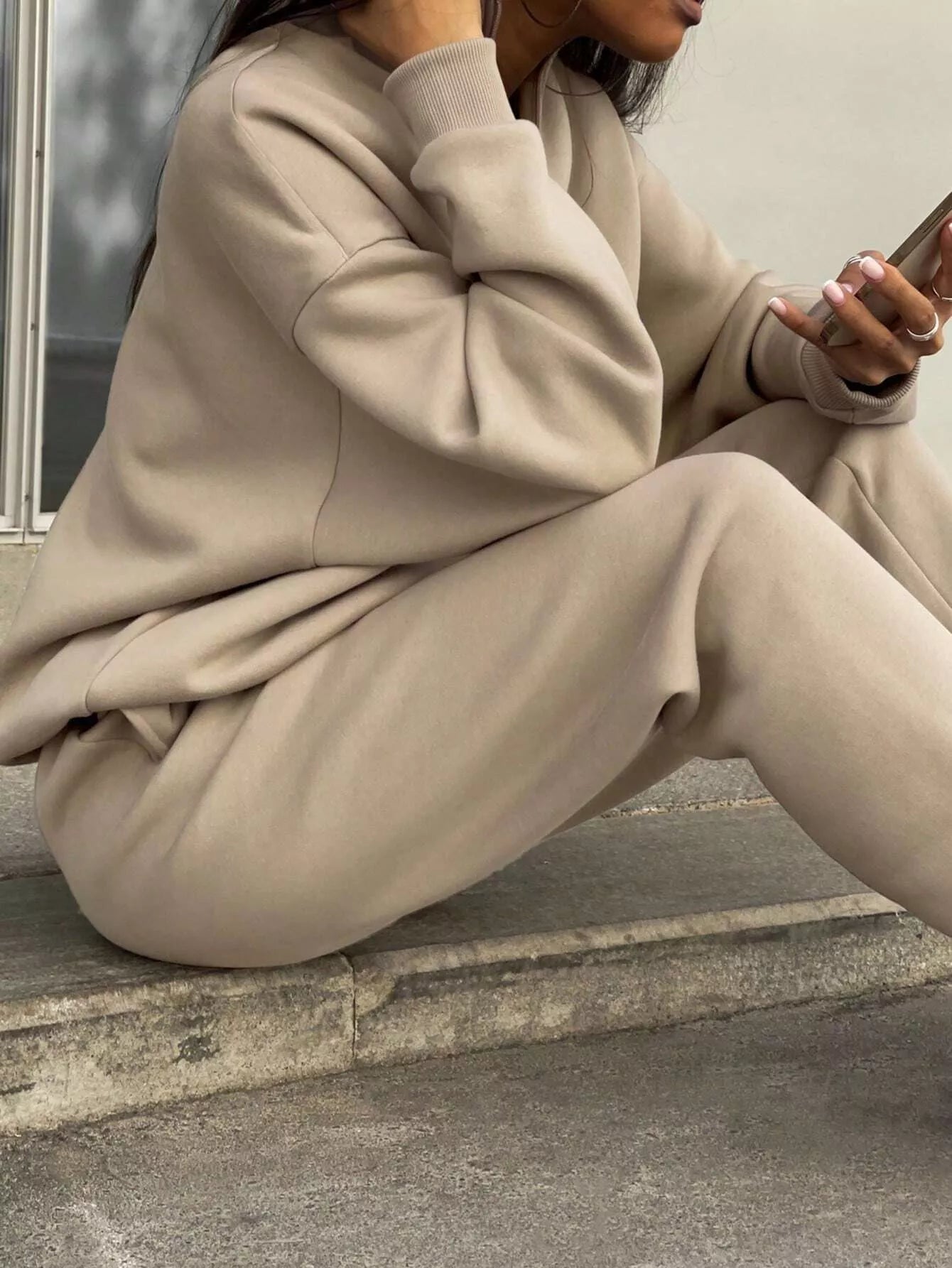 Half Zip Sweatshirt and Pants Set