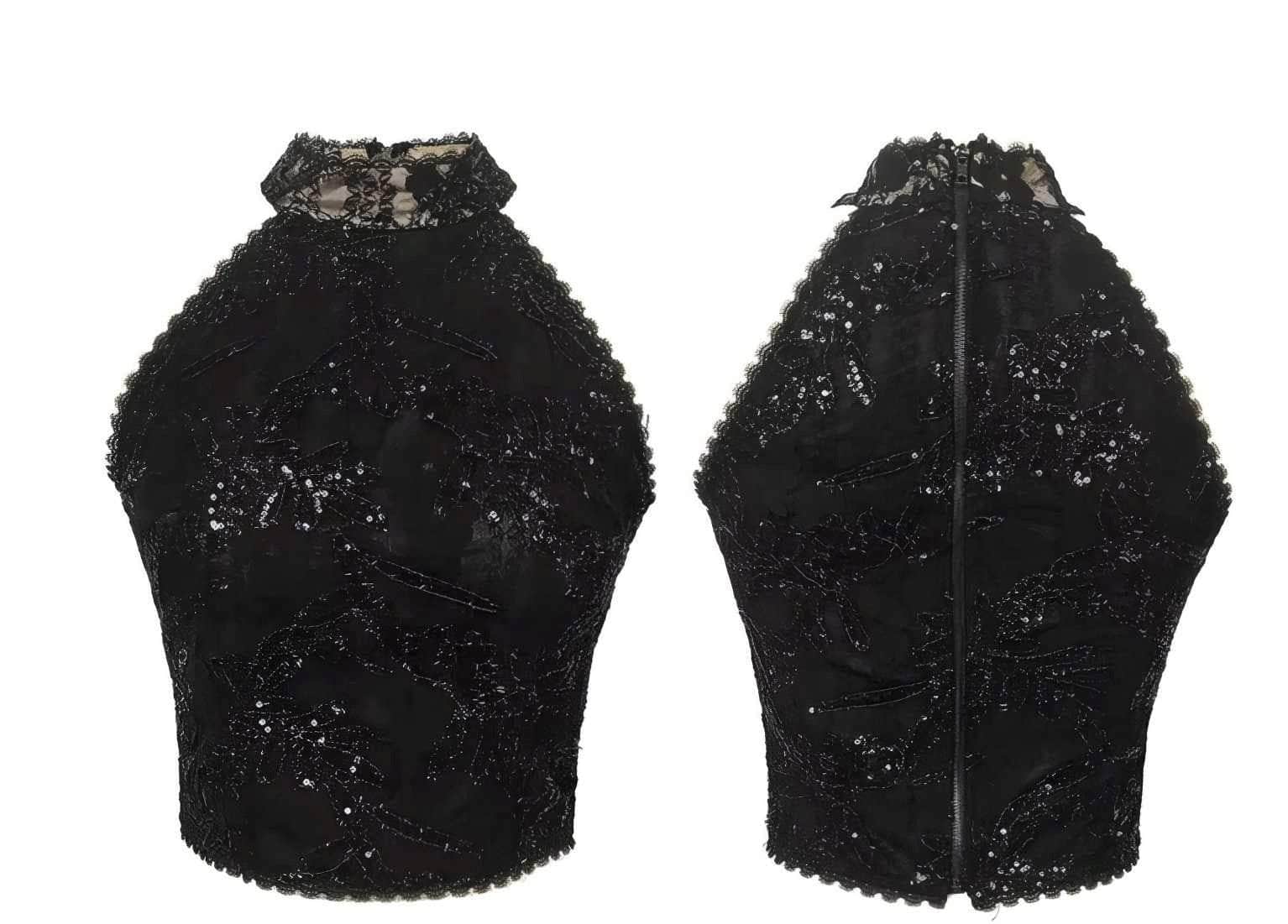 Halter Neck Beaded Sequinned Top