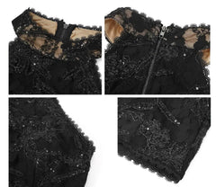 Halter Neck Beaded Sequinned Top