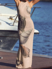 Halter Neck Bodycon Maxi Dress