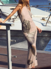 Halter Neck Bodycon Maxi Dress Apricot / S