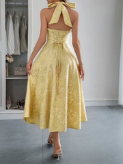Halter Neck Midi Dress with Pockets