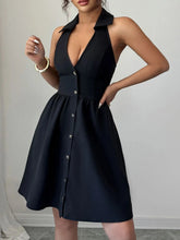 Halter Neck Sleeveless Mini Dress Black / S